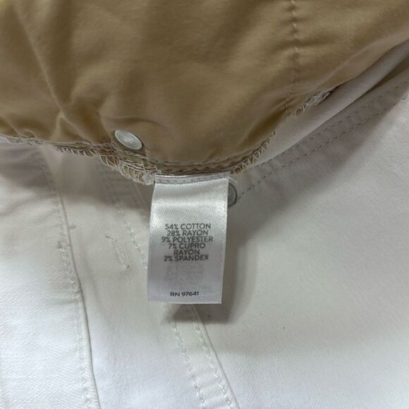 J. Jill 12 White Authentic Fit Cropped Raw Fringe Hem Jeans - Picture 13 of 16